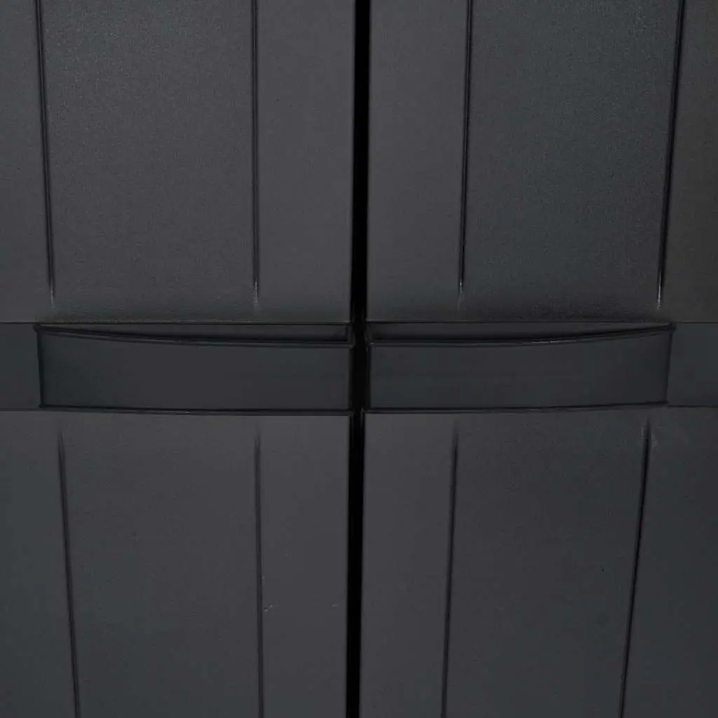 Outdoor Storage Cabinet Lockable Shelf Organiser 65 x 37 x 165 cm Black