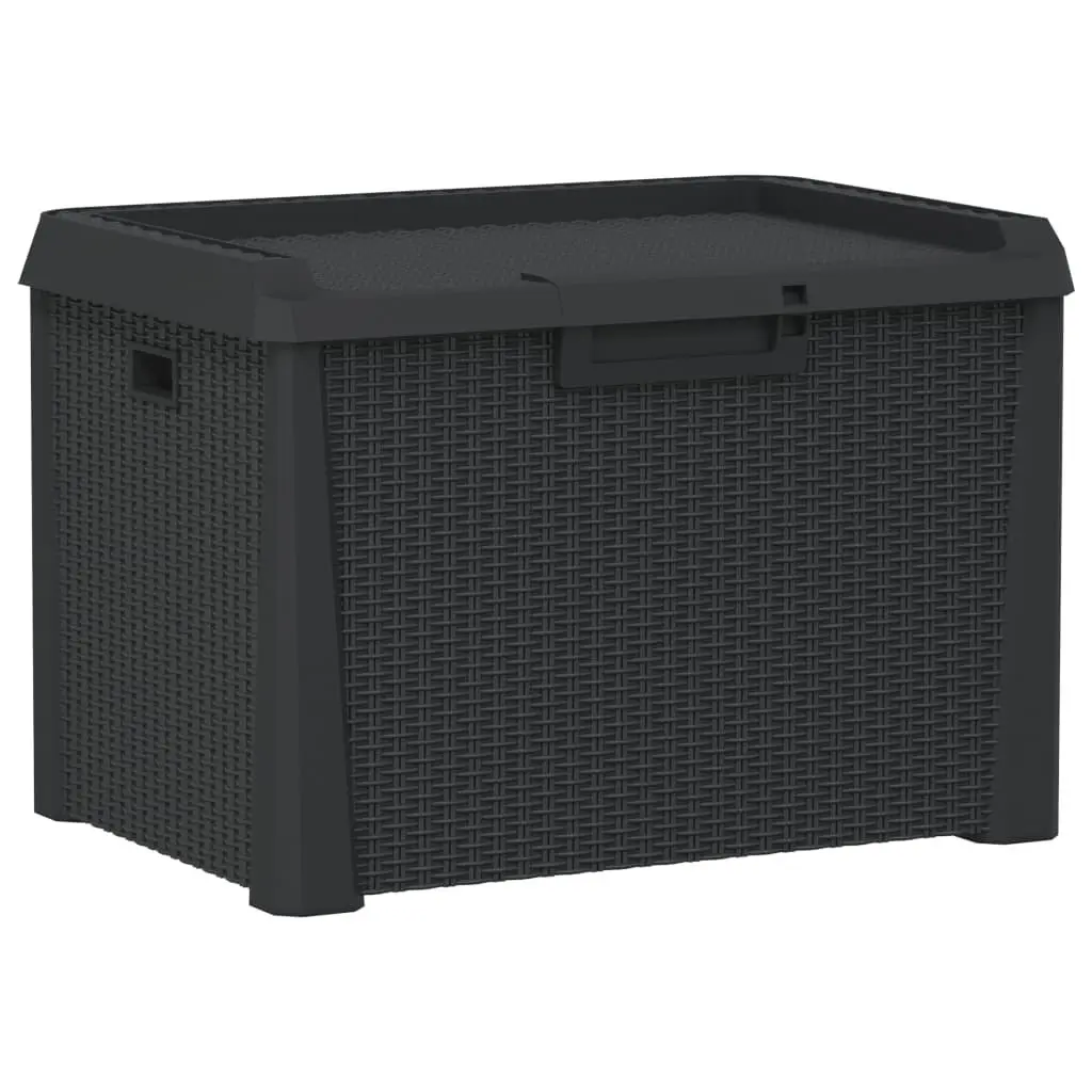 Outdoor Storage Box 125L Weather Resistant Anthracite Rattan Look