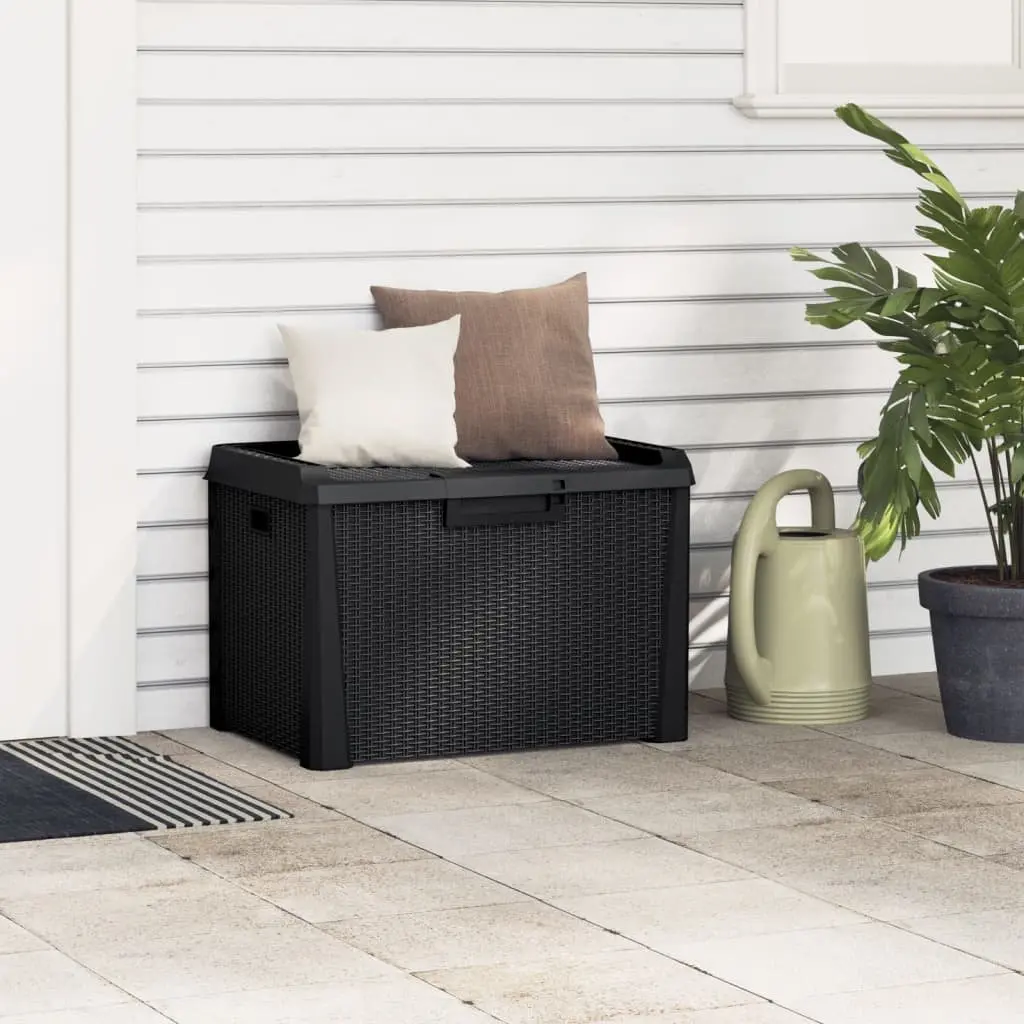Outdoor Storage Box 125L Weather Resistant Anthracite Rattan Look