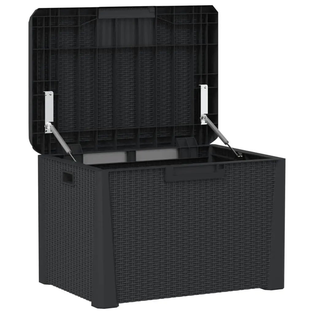 Outdoor Storage Box 125L Weather Resistant Anthracite Rattan Look