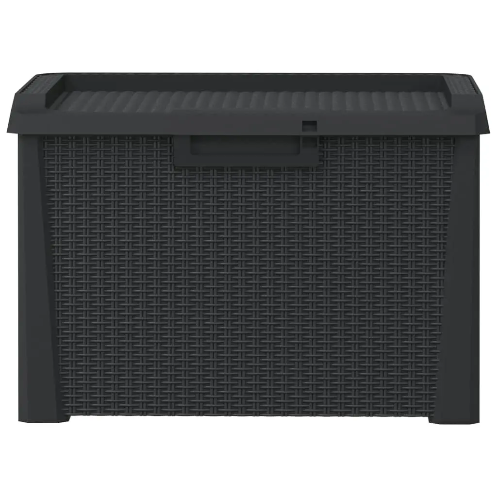 Outdoor Storage Box 125L Weather Resistant Anthracite Rattan Look