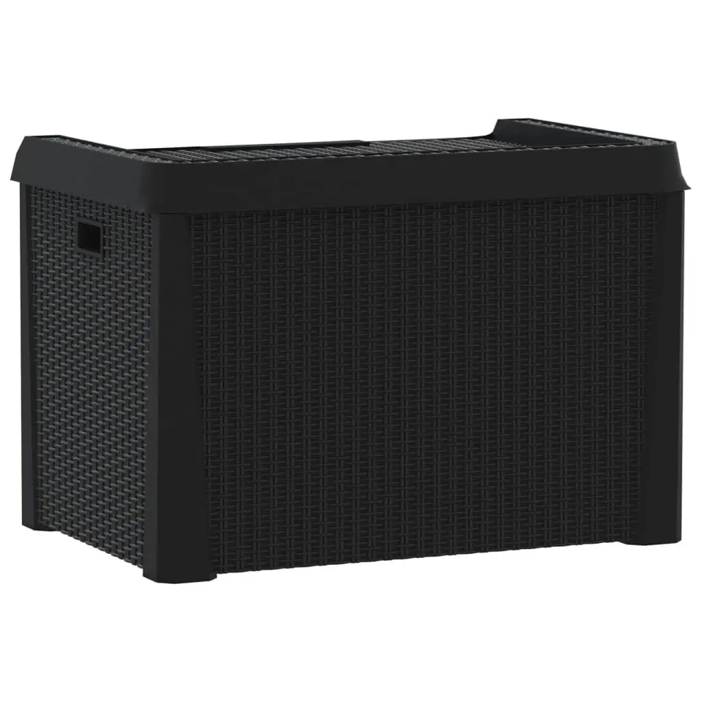 Outdoor Storage Box 125L Weather Resistant Anthracite Rattan Look