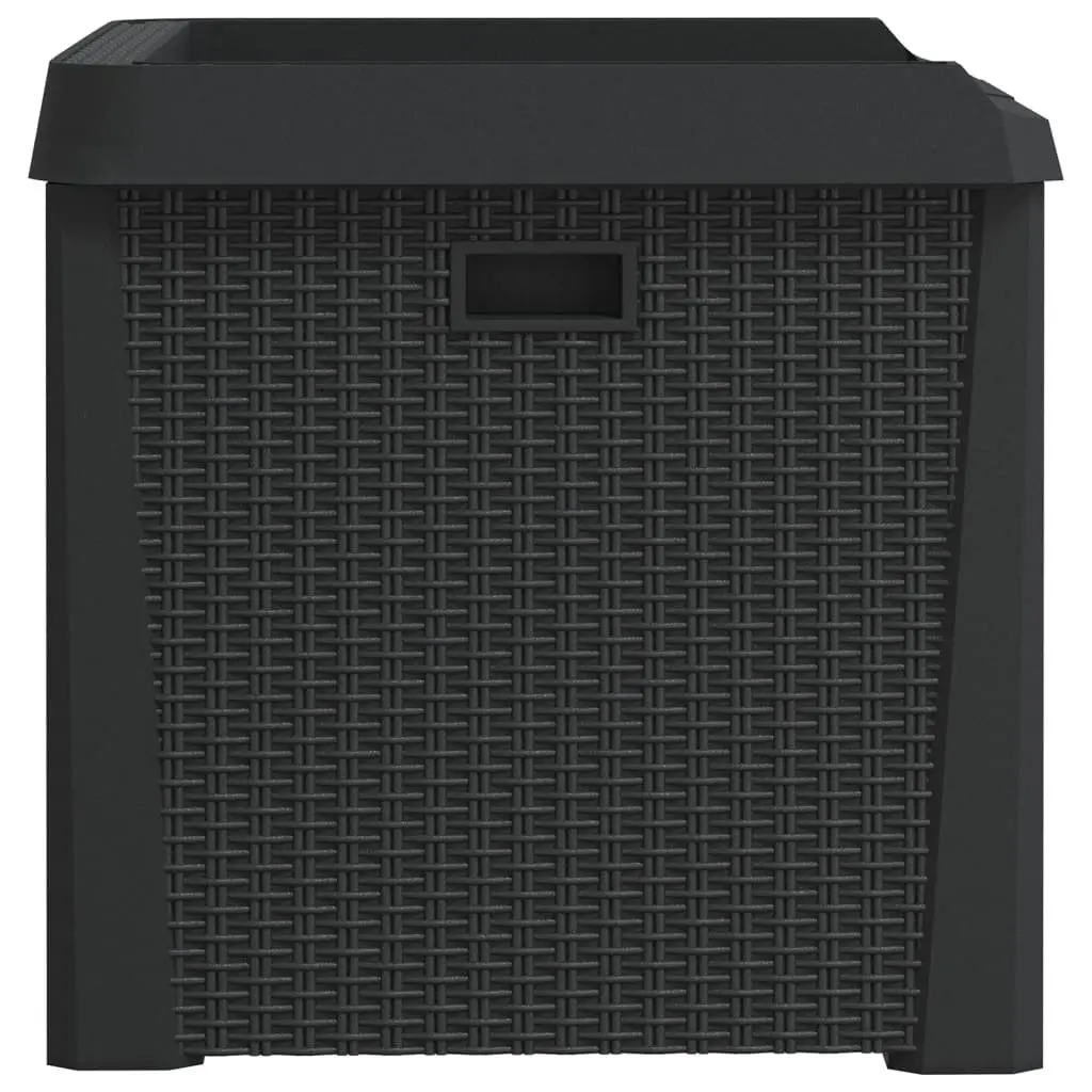 Outdoor Storage Box 125L Weather Resistant Anthracite Rattan Look