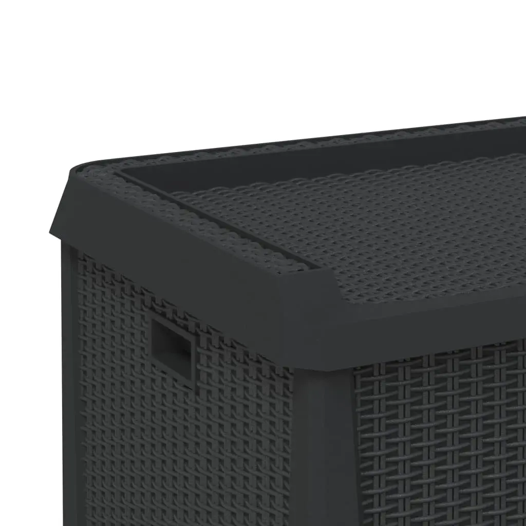 Outdoor Storage Box 125L Weather Resistant Anthracite Rattan Look