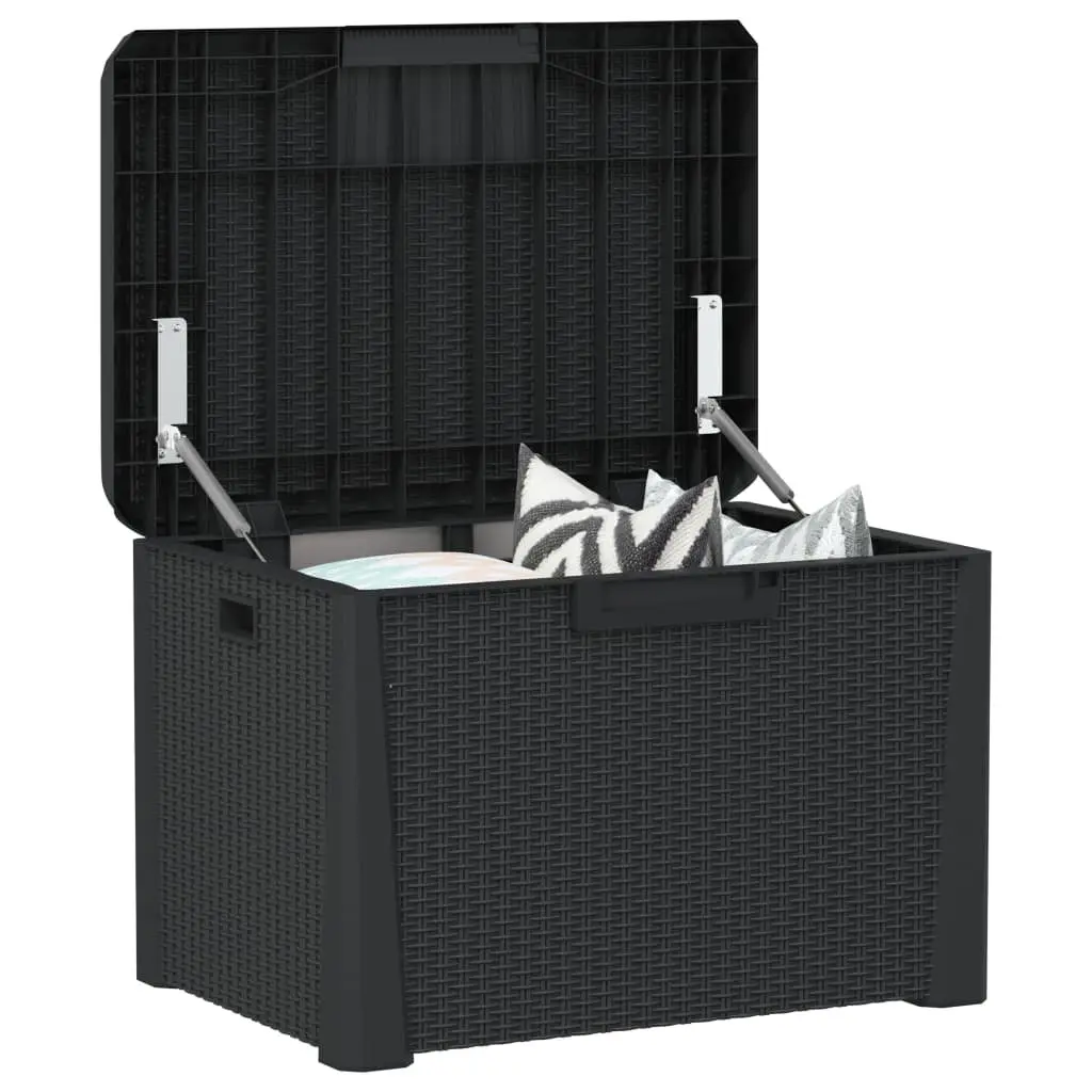 Outdoor Storage Box 125L Weather Resistant Anthracite Rattan Look