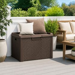 Brown Garden Storage Box: Practical and Secure 125L