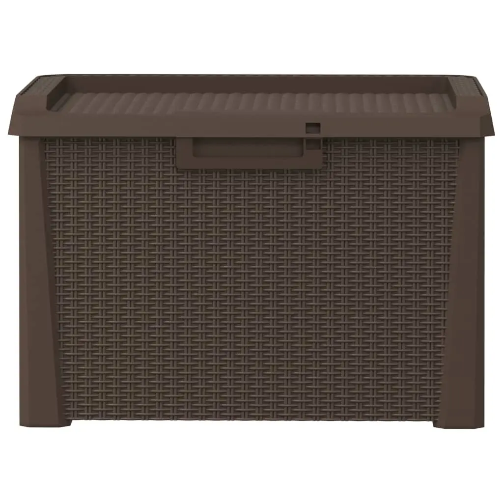Outdoor Cushion Chest Brown Rattan Look 125L Garden Storage Box Patio Furniture