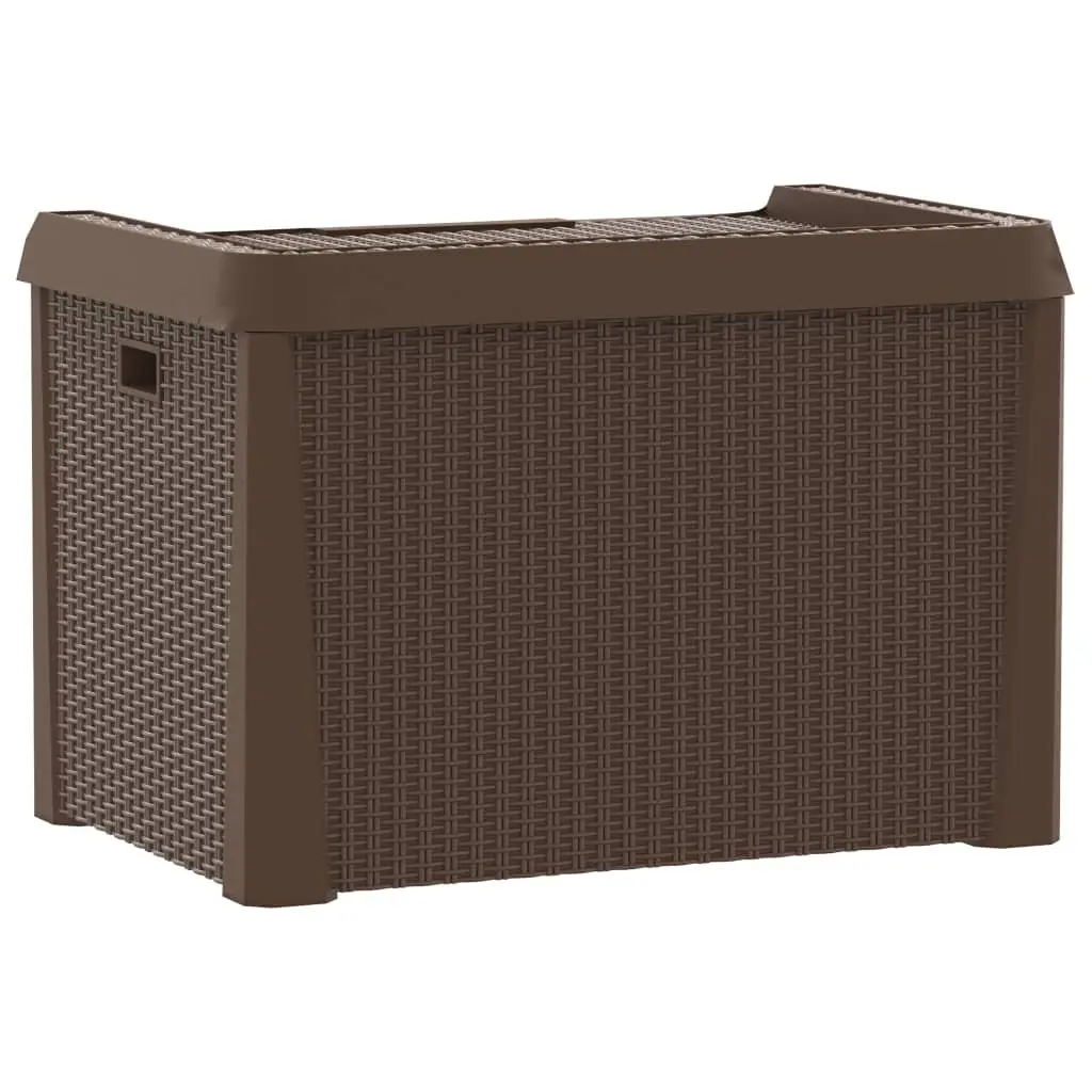 Outdoor Cushion Chest Brown Rattan Look 125L Garden Storage Box Patio Furniture