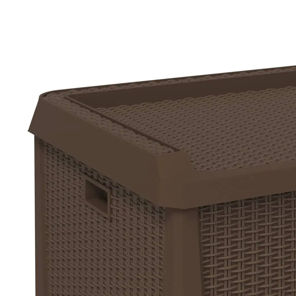 Outdoor Cushion Chest Brown Rattan Look 125L Garden Storage Box Patio Furniture