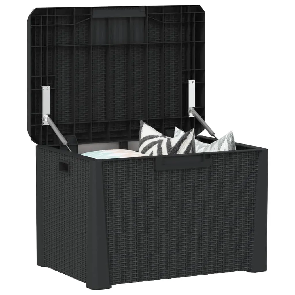 Garden Storage Box with Seat Cushion Anthracite 125L Outdoor Patio Deck Bench