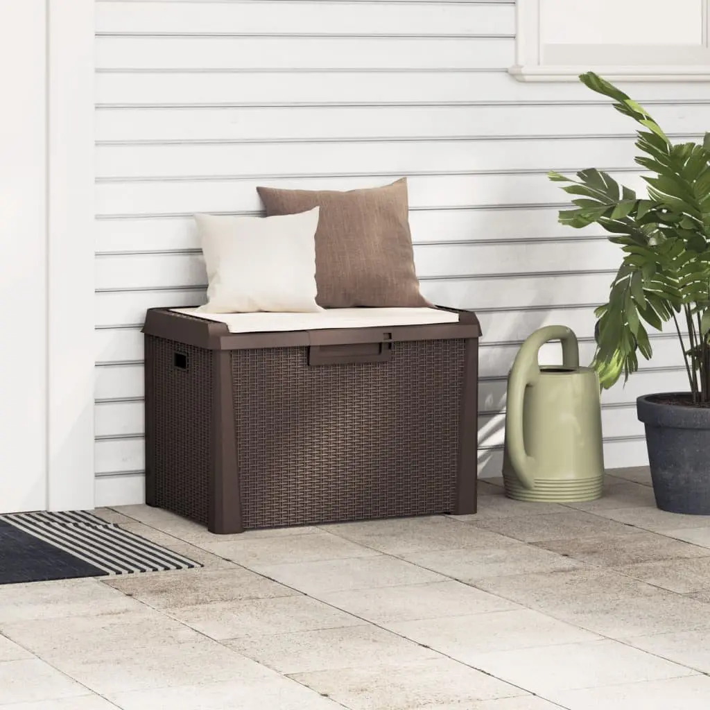 Garden Storage Box Outdoor Seating 125L Brown