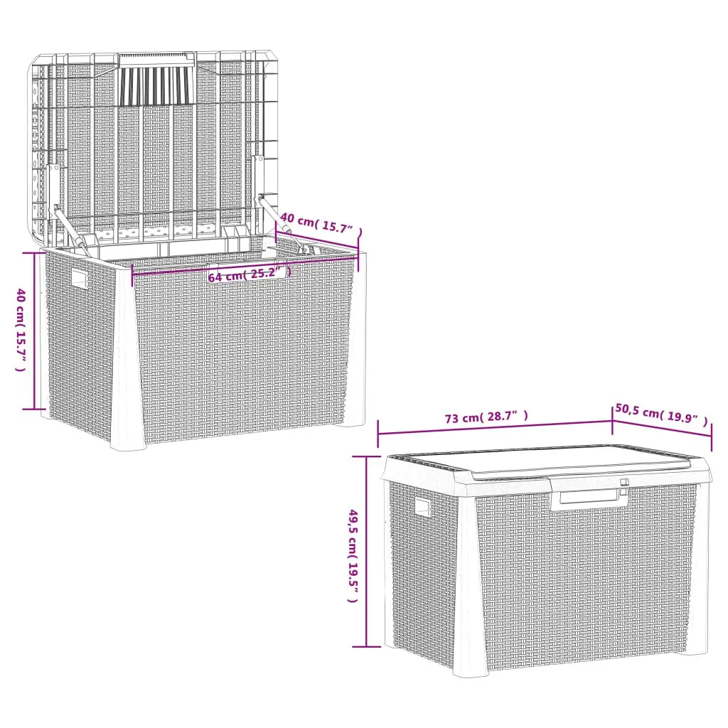Garden Storage Box Outdoor Seating 125L Brown