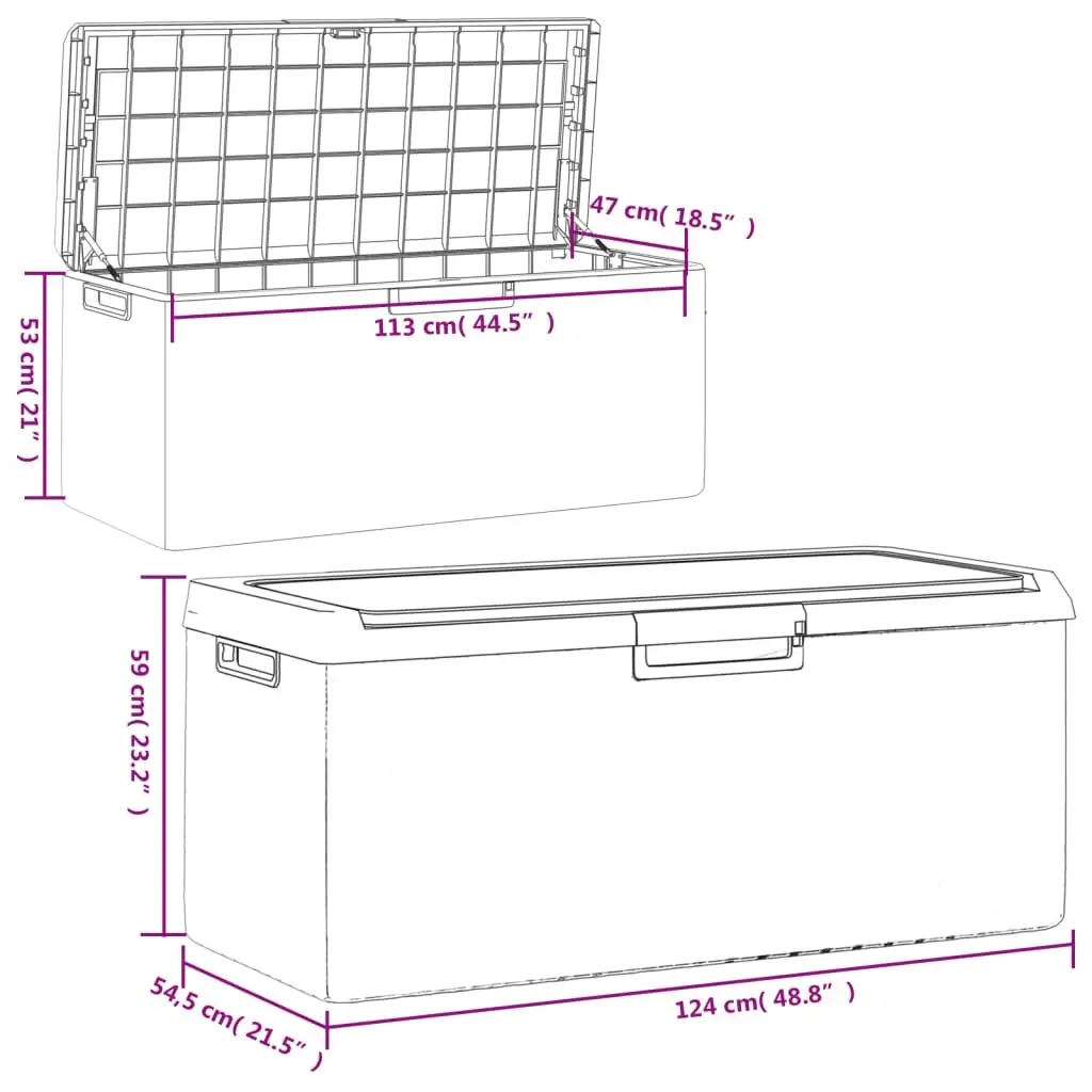 Garden Storage Box Outdoor Seating 350L Anthracite
