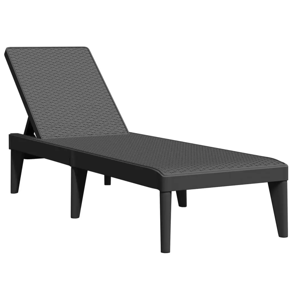 Sun Lounger Adjustable Reclining Chair Outdoor Garden Patio Anthracite 186 x 60 x 29 cm