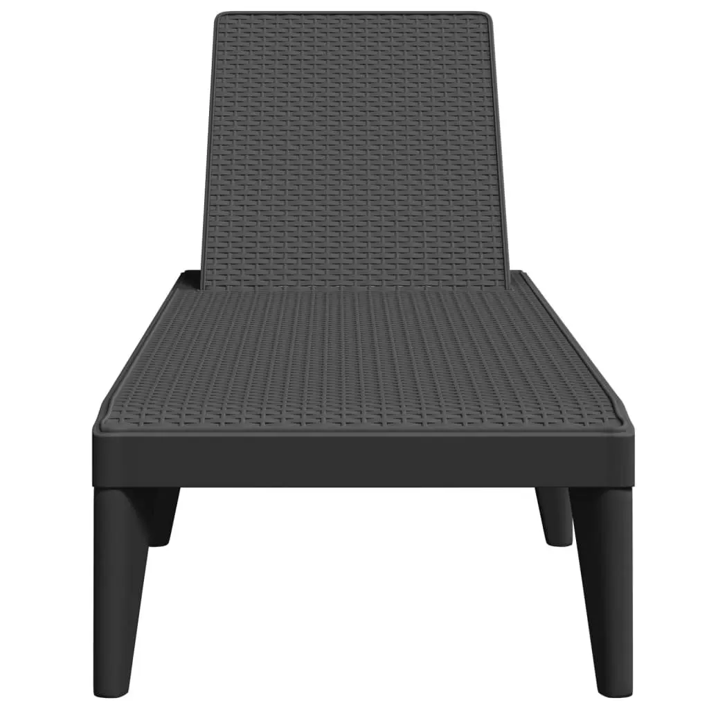 Sun Lounger Adjustable Reclining Chair Outdoor Garden Patio Anthracite 186 x 60 x 29 cm