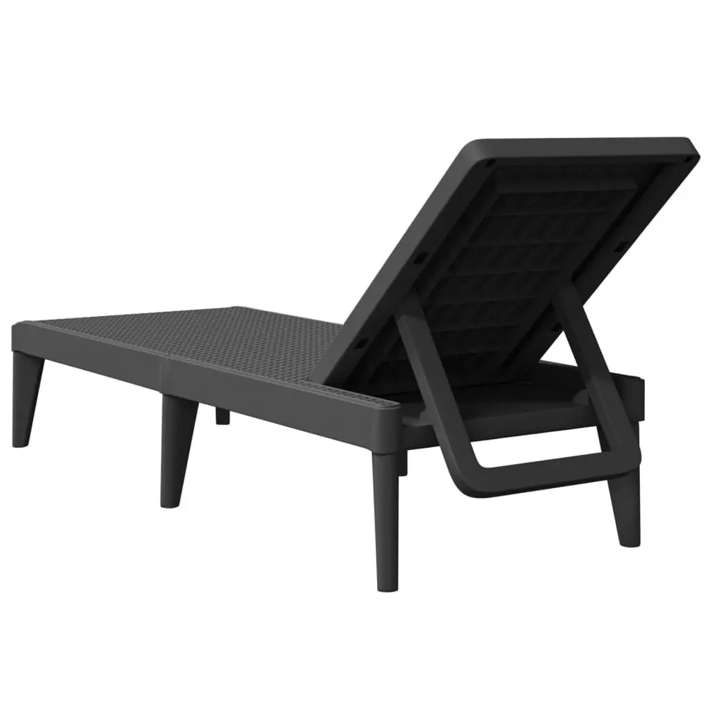 Sun Lounger Adjustable Reclining Chair Outdoor Garden Patio Anthracite 186 x 60 x 29 cm