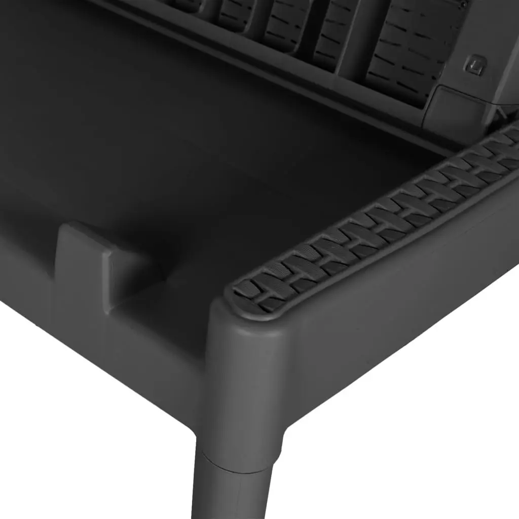 Sun Lounger Adjustable Reclining Chair Outdoor Garden Patio Anthracite 186 x 60 x 29 cm