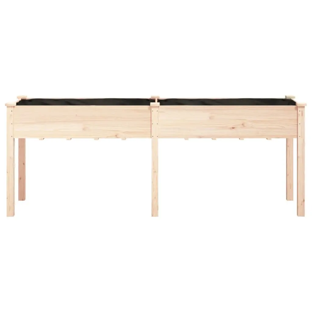 Wooden Planter Raised Bed 203x53x76 cm Garden Fir Wood Brown