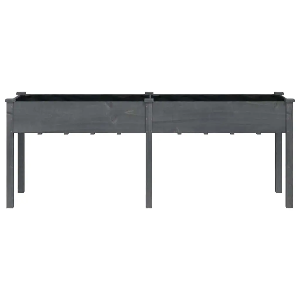 Wooden Planter Box Raised Bed Outdoor Garden Flower Pot Grey 203 x 53 x 76 cm