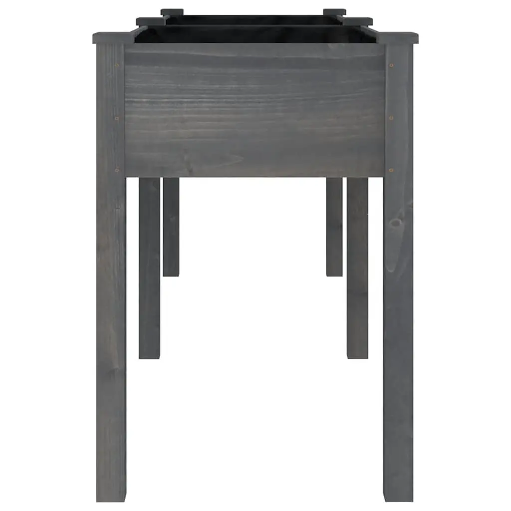 Wooden Planter Box Raised Bed Outdoor Garden Flower Pot Grey 203 x 53 x 76 cm