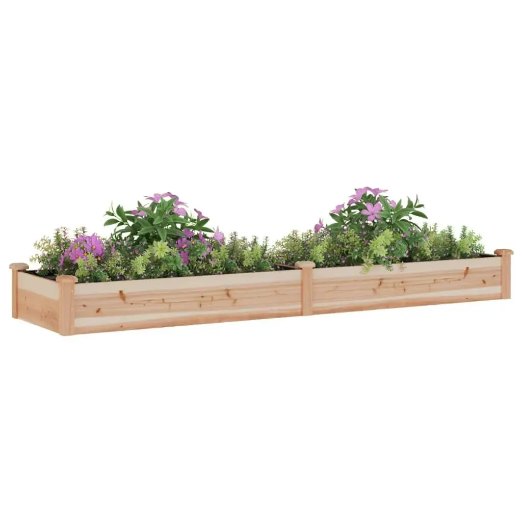 Garden Raised Bed Vegetable Planter 240x60x25cm Solid Wood Brown