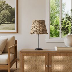 Wicker Lamp Shade Brown 15cm Diameter Handcrafted Natural Lighting Accessory