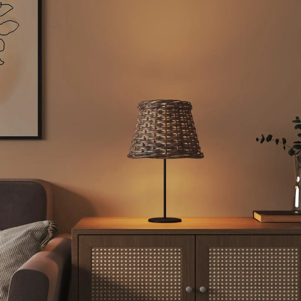 Wicker Lamp Shade Natural Lighting Accessory 15cm Diameter Brown