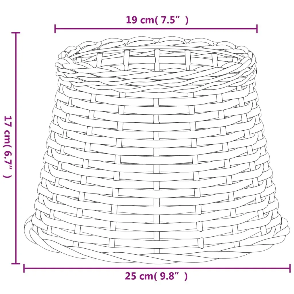 Wicker Lamp Shade Brown Ceiling Light Ø25x17cm Home Decor