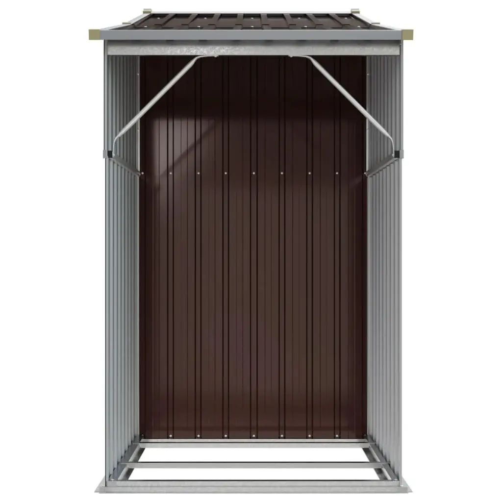 Garden Shed Outdoor Storage Galvanised Steel 277x93x179 cm Brown