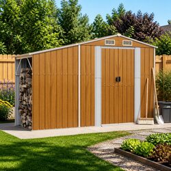 Reliable Garden Shed in Brown 277x93x179 cm