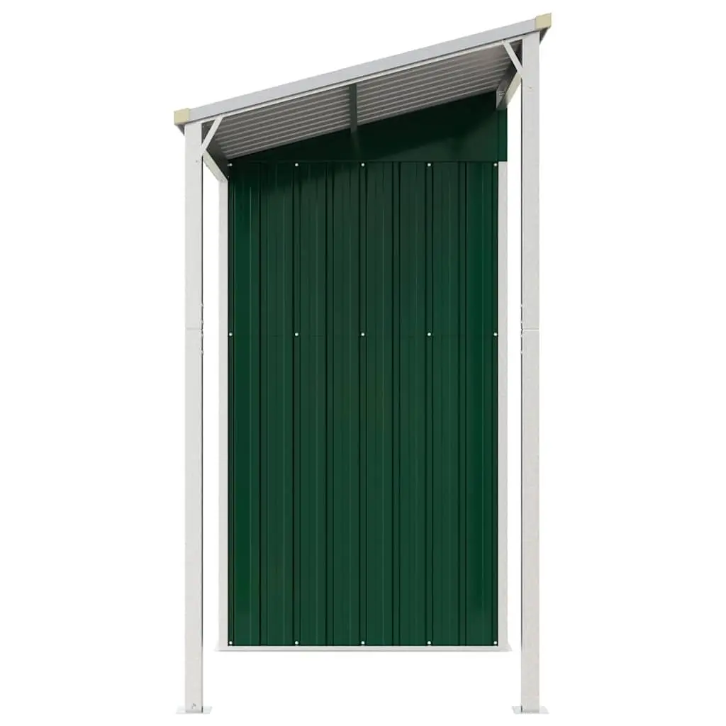 Garden Shed Extended Roof Storage Tool House 277x107x181cm Green Steel