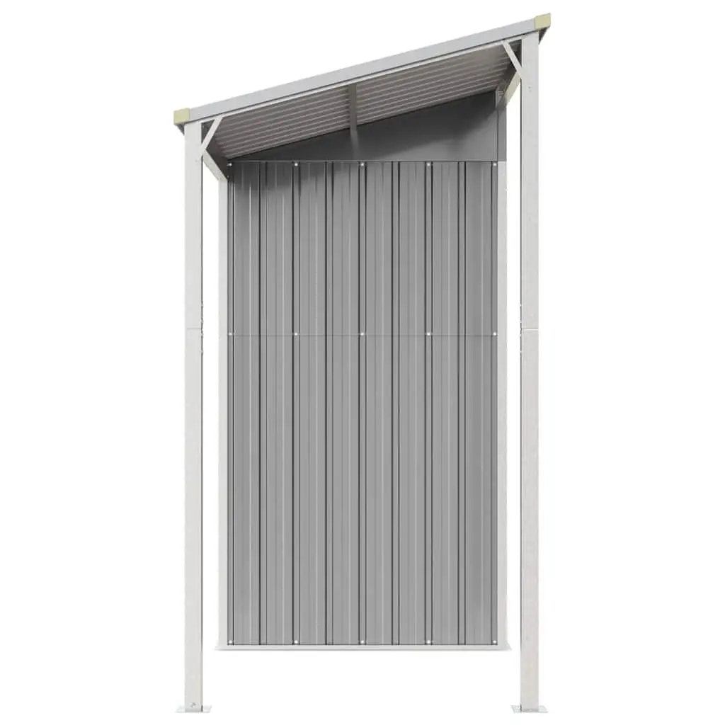 Garden Shed Extended Roof Outdoor Storage 277x107x181cm Grey Galvanised Steel
