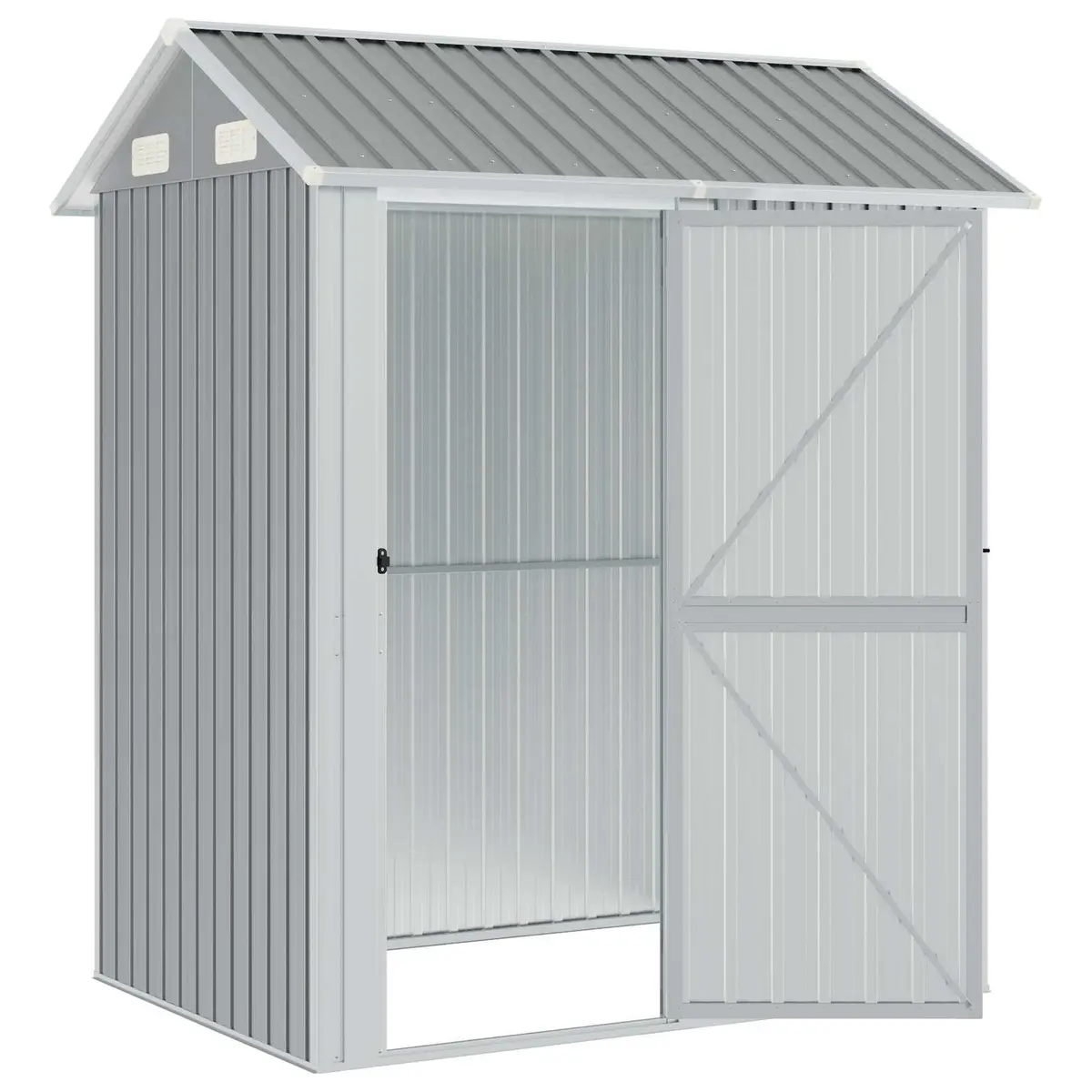 Garden Shed Outdoor Storage 192x152.5x237cm Grey Galvanised Steel