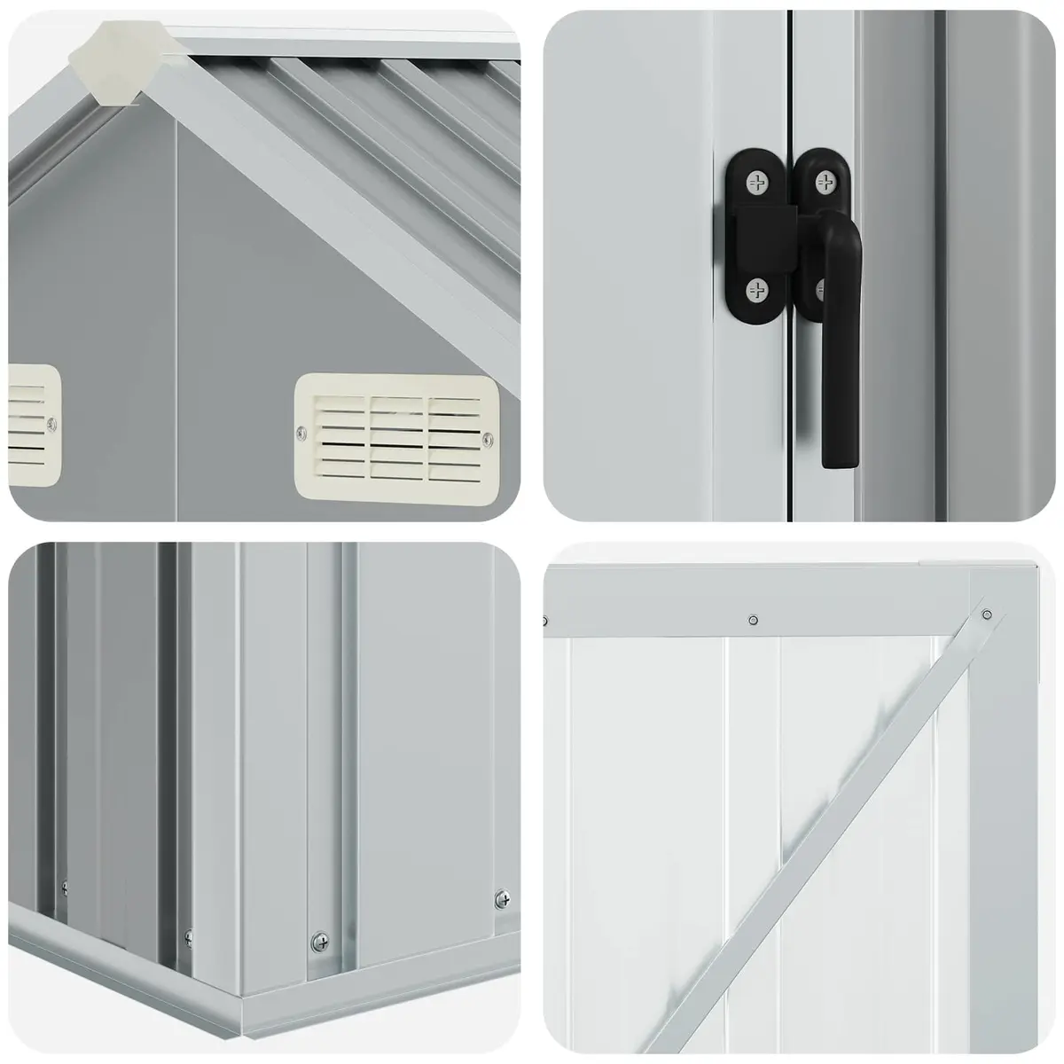 Garden Shed Outdoor Storage 192x152.5x237cm Grey Galvanised Steel
