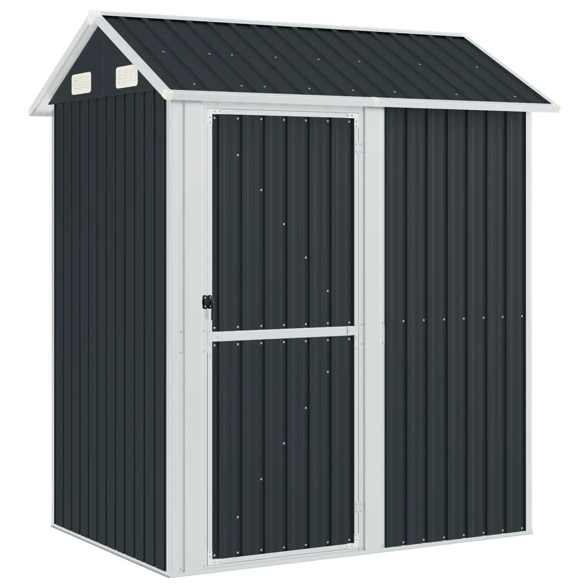 Garden Shed Outdoor Storage 192x152.5x237 cm Galvanised Steel Anthracite