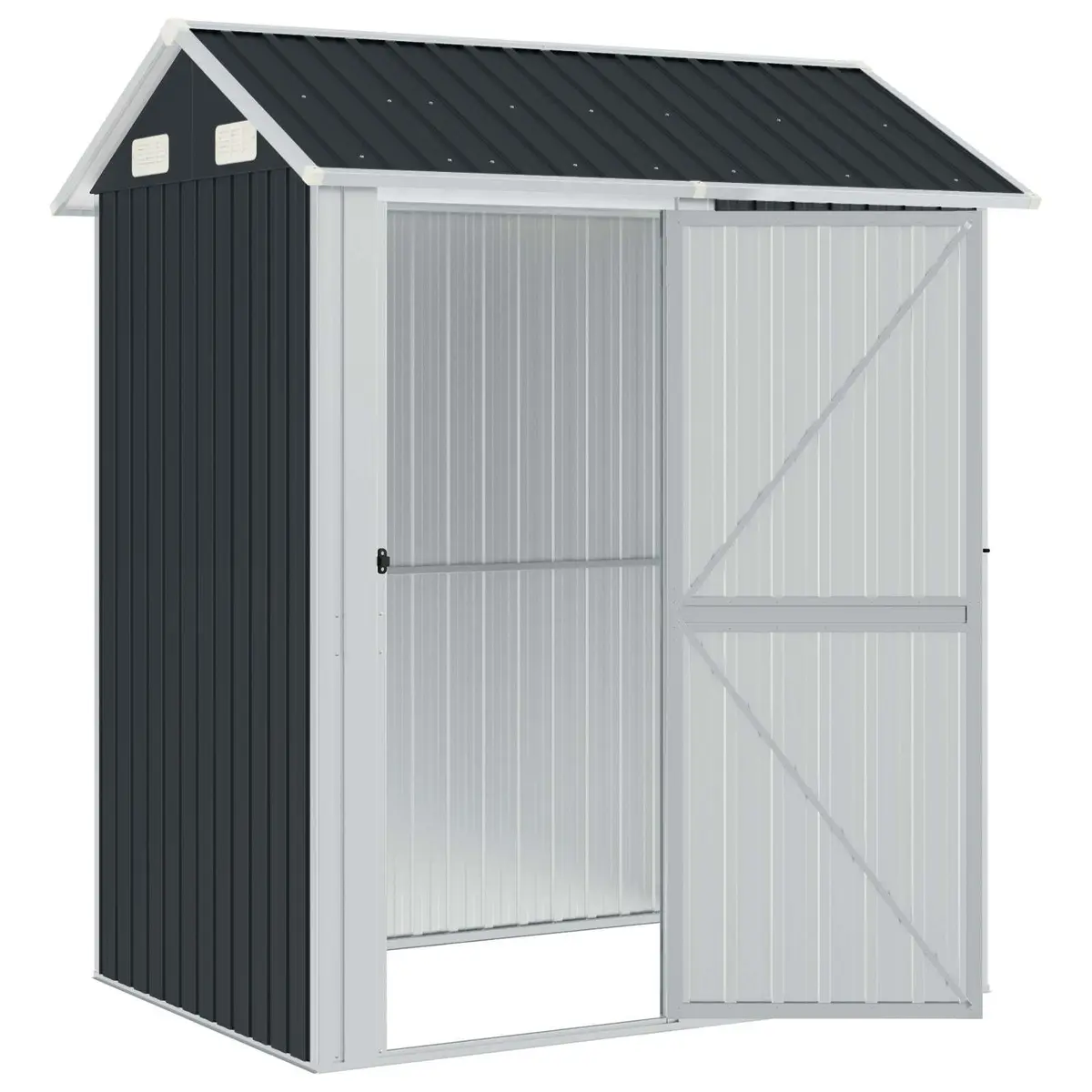 Garden Shed Outdoor Storage 192x152.5x237 cm Galvanised Steel Anthracite