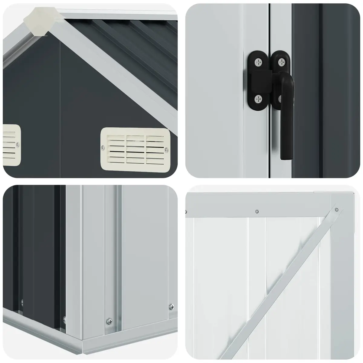 Garden Shed Outdoor Storage 192x152.5x237 cm Galvanised Steel Anthracite