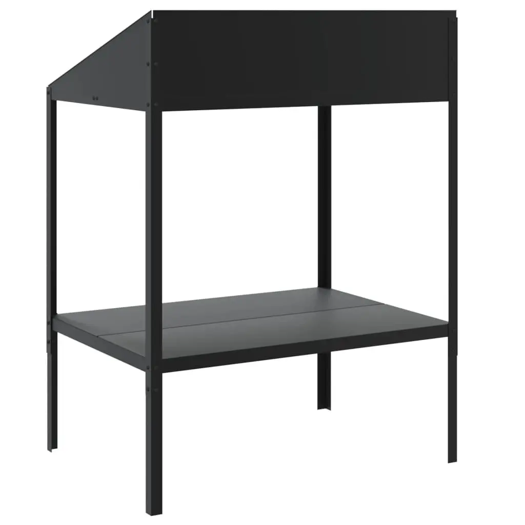 Plant Stand 2 Tier Display Shelf Indoor Outdoor Anthracite Metal Flower