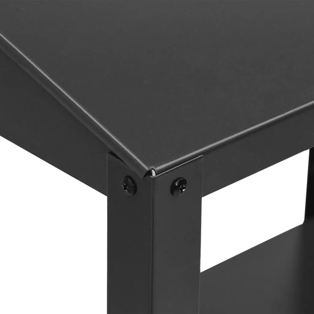 Plant Stand 2 Tier Display Shelf Indoor Outdoor Anthracite Metal Flower
