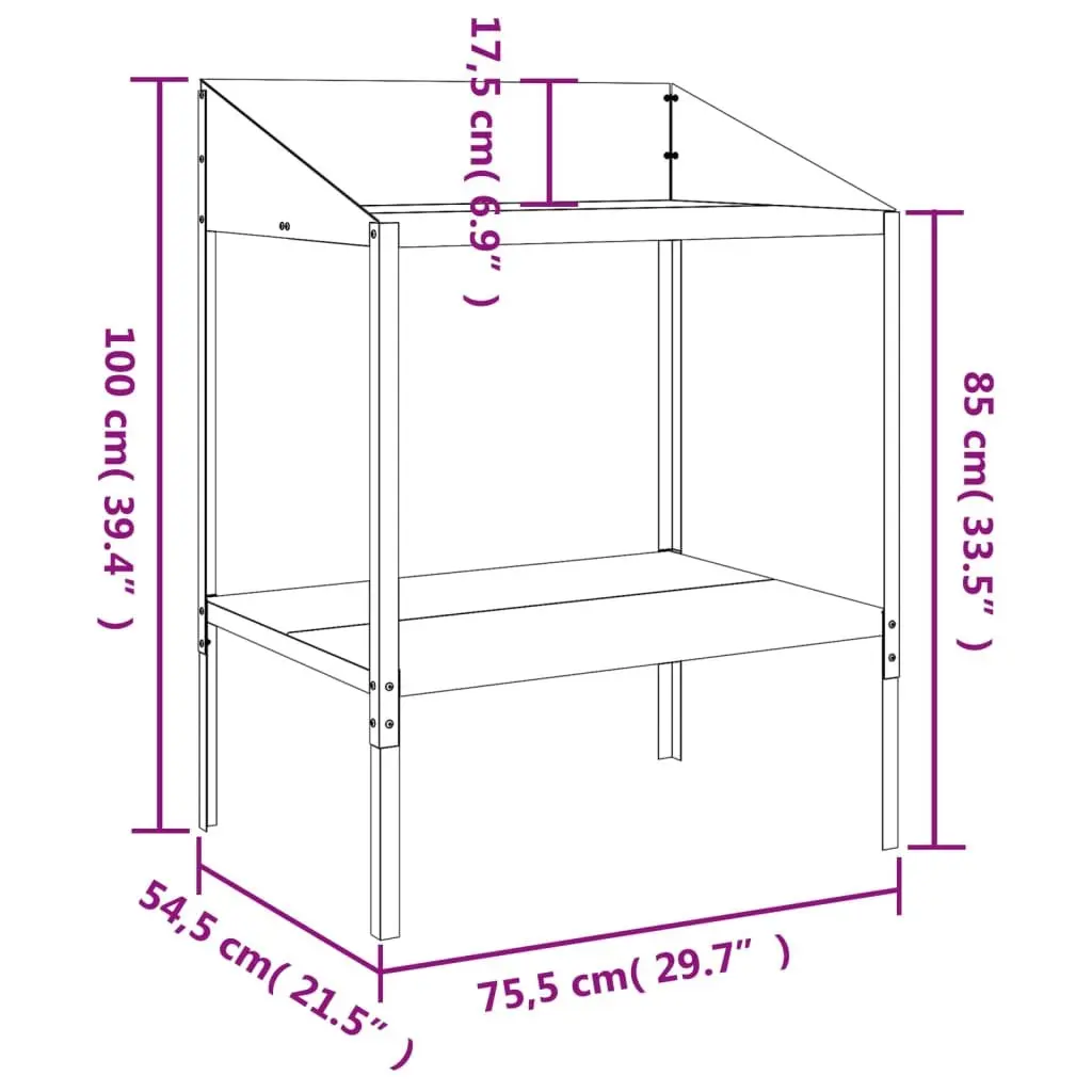 Plant Stand 2 Tier Display Shelf Indoor Outdoor Anthracite Metal Flower