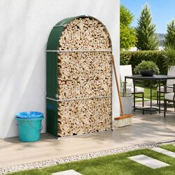Reliable Green Steel Log Holder for Your Firewood