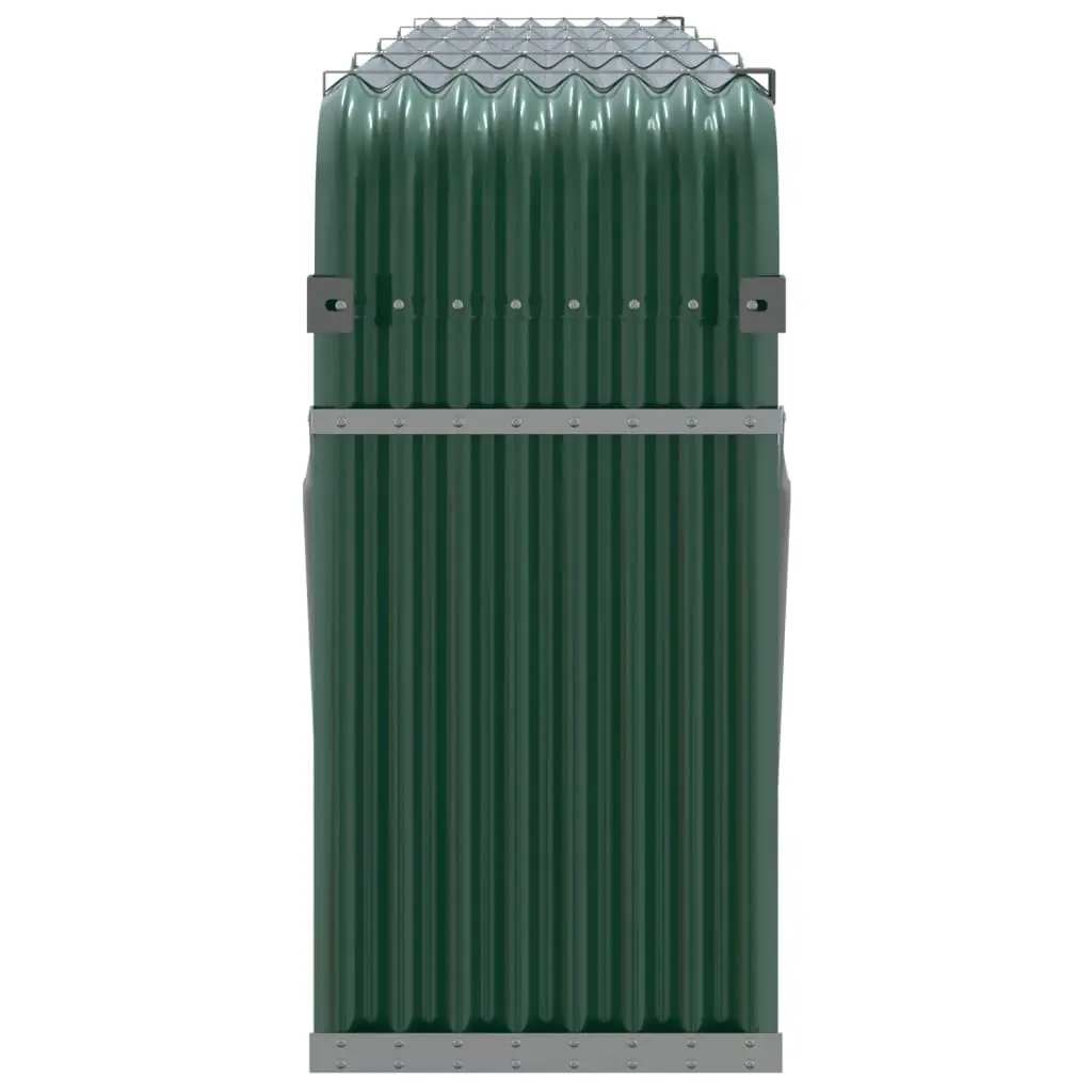Log Holder Firewood Rack Storage Galvanised Steel Green Outdoor Indoor 300 x 45 x 100 cm