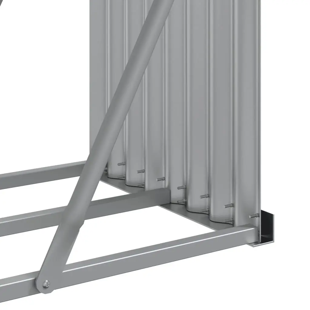 Log Holder Firewood Rack Storage Galvanised Steel Green Outdoor Indoor 300 x 45 x 100 cm