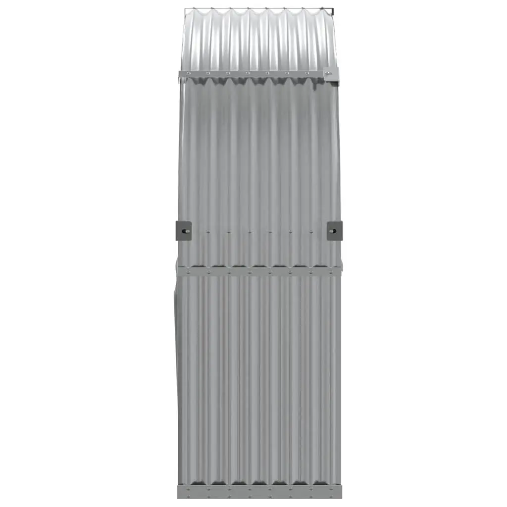 Log Holder Rack Outdoor Firewood Storage Galvanised Steel Grey 120 x 45 x 140 cm