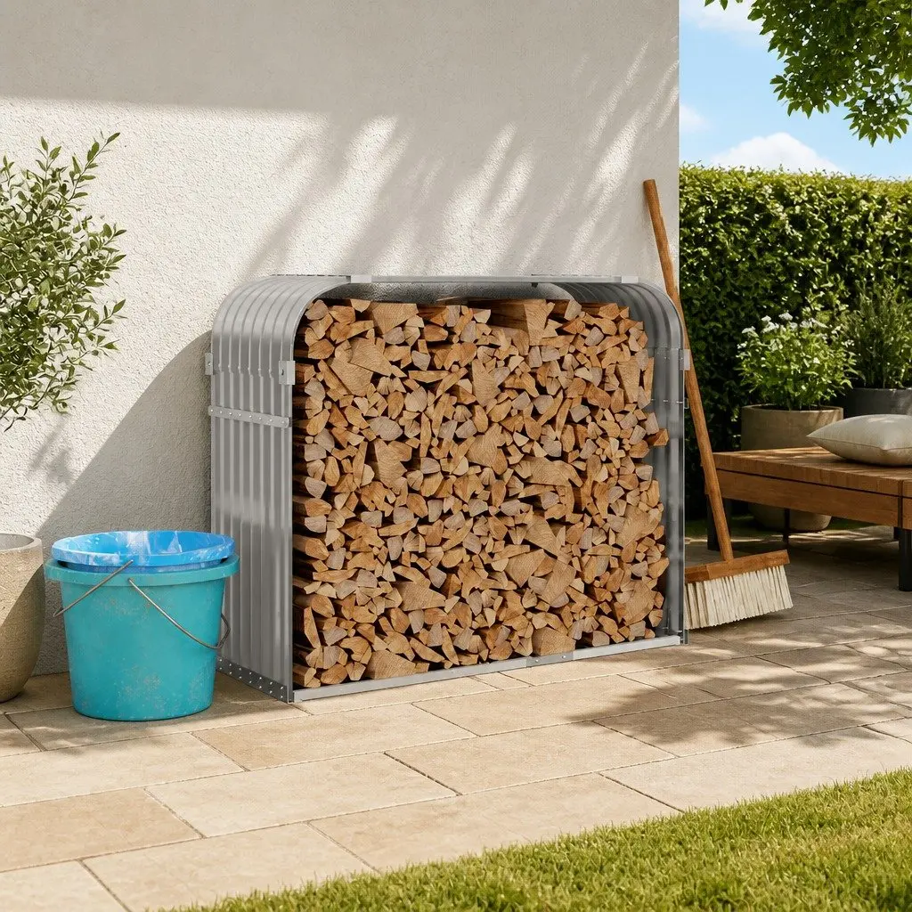 Galvanised Steel Log Holder for Home Use