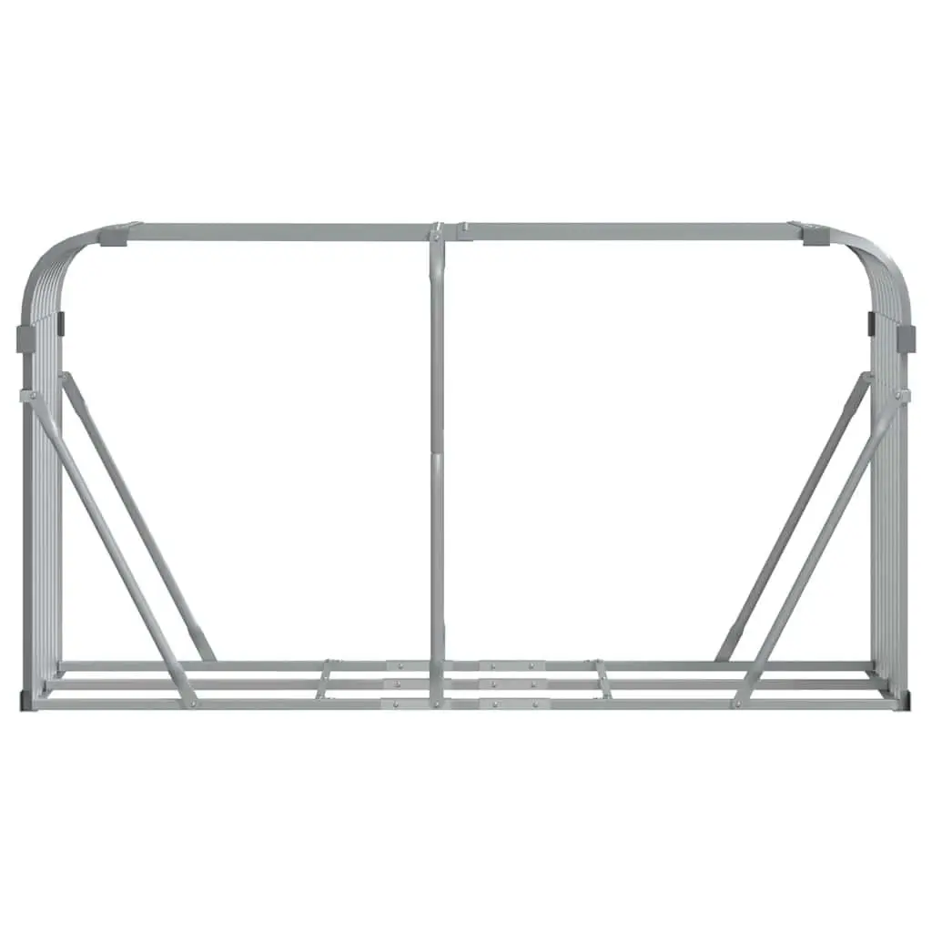 Log Holder Rack Outdoor Firewood Storage 180x45x100 cm Grey Galvanised Steel