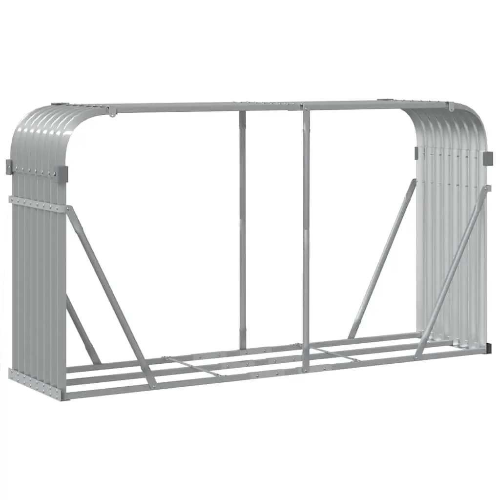 Log Holder Rack Outdoor Firewood Storage 180x45x100 cm Grey Galvanised Steel