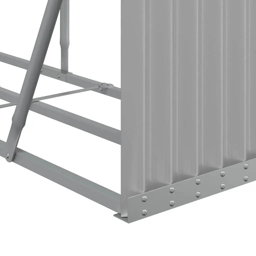 Log Holder Rack Outdoor Firewood Storage 180x45x100 cm Grey Galvanised Steel