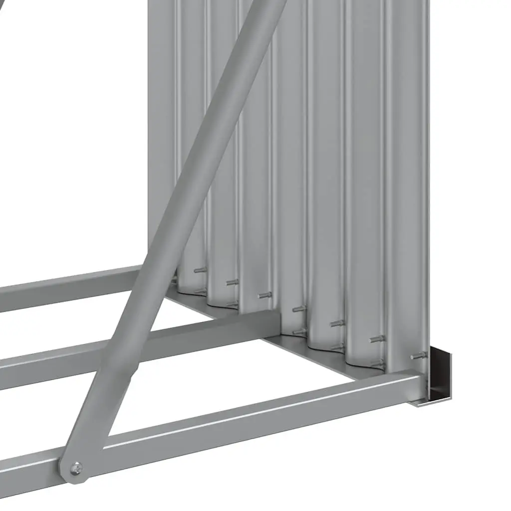 Log Holder Rack Outdoor Firewood Storage 180x45x100 cm Grey Galvanised Steel