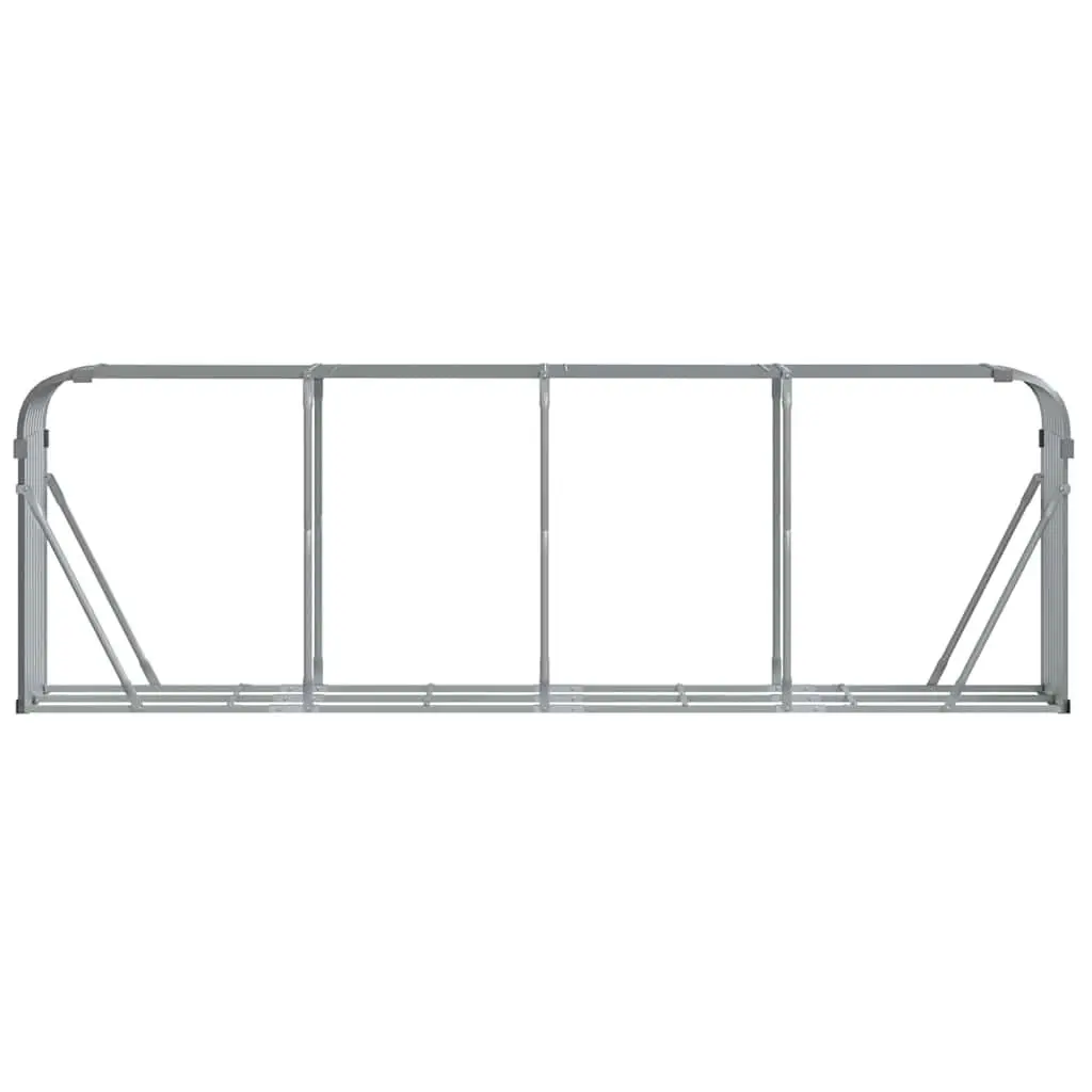 Log Holder Rack Firewood Storage Stand 300x45x100cm Light Grey Galvanised Steel